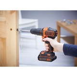 BLACK+DECKER Akku-Schlagbohrschrauber BCKSB04, 18Volt orange/schwarz, 2x Li-Ionen Akku 1,5Ah, Aufbewahrungsbox, 78-teiliges Zubehör-Set
