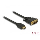 DeLOCK Adapterkabel HDMI > DVI 24+1 bidirektional schwarz, 1,5 Meter