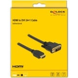 DeLOCK Adapterkabel HDMI > DVI 24+1 bidirektional schwarz, 1,5 Meter