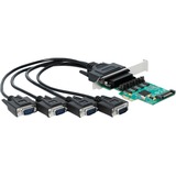 DeLOCK PCIe x1 Karte auf 4 x Seriell RS-232 mit 5V oder 12V, Schnittstellenkarte SATA-Stromanschluss