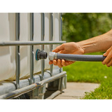 GARDENA Tankverbinder Push IN, G 1" und G 3/4" schwarz, für Wandstärken von 2-10mm