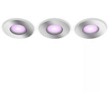Philips HUE White & Color Ambiance Xamento Einbauspot 3er-Set, LED-Leuchte silber, rund