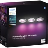 Philips Hue White & Color Ambiance Xamento Einbauspot 3er-Set, LED-Leuchte silber, rund
