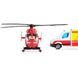SIKU 1748 SUPER Mercedes-Benz Rettungswagen und Helikopter, Modellfahrzeug 