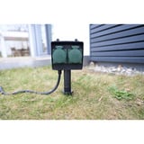 Brennenstuhl Garten-Steckdose mit Erdspieß, 2-fach, Steckdosenleiste schwarz, 1,40 Meter