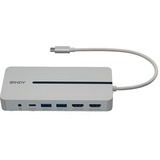 Lindy DST-Mx Duo, Dockingstation 2x 4K HDMI, PD 3.0 100W, USB 3.2 Gen 1, Gigabit Ethernet, Audio