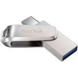 SanDisk Ultra Dual Drive Luxe 64 GB, USB-Stick silber, USB-A 3.2 Gen 1, USB-C 3.2 Gen 1