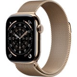 Apple Watch Series 11, Smartwatch Titan Gold, Titangehäuse, 42 mm, Milanaise Armband gold S/M, Cellular