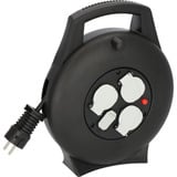 Brennenstuhl Vario-Line Kabelbox Indoor-Mini-Kabeltrommel, 3-fach mit USB schwarz, 10 Meter, USB-A