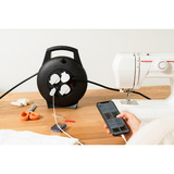 Brennenstuhl Vario-Line Kabelbox Indoor-Mini-Kabeltrommel, 3-fach mit USB schwarz, 10 Meter, USB-A