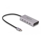 DeLOCK DeLock USB 10 Gbps USB Type-C Hub mit 4 x USB Type-C + 1 x USB Type-C PD 85 Watt, USB-Hub grau