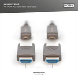Digitus HDMI / Micro HDMI AOC Hybrid Glasfaserkabel, UHD 4K schwarz, 20 Meter, abnehmbare Stecker