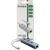 Inter-Tech IT-410-S, Dockingstation aluminium, USB-C, USB-A, LAN
