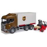 bruder 03582 Scania Super 560R Logistik LKW mit Mitnahmestapler, Modellfahrzeug 