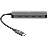 goobay Goobay Slim 4-Port USB-Hub Typ-C grau