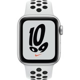 Apple Watch Series 7, Smartwatch silber/weiß, 41 mm, Nike Sportarmband, Aluminium-Gehäuse, LTE