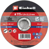 EINHELL Trennscheibe dünn, Ø 115 x 1,0mm, 10 Stück für Winkelschleifer