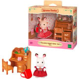 EPOCH Sylvanian Families - Schokoladenhasen Schwester Schreibtisch Set, Konstruktionsspielzeug 