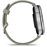 Garmin Venu 4 - 45 mm, Smartwatch schwarz/Silber, Silikon-Armband in grau