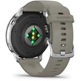 Garmin Venu 4 - 45 mm, Smartwatch schwarz/Silber, Silikon-Armband in grau