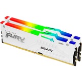 Kingston FURY DIMM 32 GB DDR5-6000 (2x 16 GB) Dual-Kit, Arbeitsspeicher weiß, KF560C30BWAK2-32, FURY Beast RGB, INTEL XMP