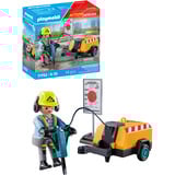 PLAYMOBIL 71752 Action Heroes Bauarbeiter mit Meißel, Konstruktionsspielzeug 