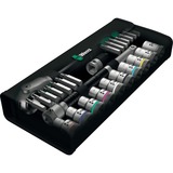 Wera 8100 SC 9 Zyklop Speed-Knarrensatz, zöllig, 28‑teilig, Werkzeug-Set schwarz/grün, 1/2", Speed-Knarre mit schwenkbarem Kopf