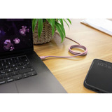Ansmann Silikonkabel USB-C auf USB-C rosa, magnetisch, 120cm