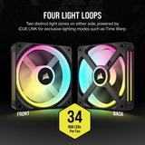 Corsair iCUE LINK QX120 RGB 120mm Generalüberholt, Gehäuselüfter schwarz, 120 mm