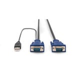 Digitus KVM-Kabelsatz USB DS-19231, für KVM-Konsolen, Y-Kabel schwarz, 1,8 Meter
