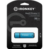 Kingston IronKey Vault Privacy 50 32 GB, USB-Stick hellblau/schwarz, USB-A 3.2 Gen 1