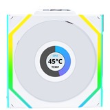 Lian Li UNI FAN SL120 LCD Wireless, Gehäuselüfter weiß, Reverse, 124.5 mm