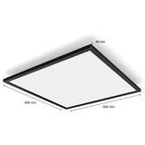 Philips White Ambiance Aurelle quadratische Panelleuchte XL, LED-Leuchte schwarz, inkl. Dimmschalter