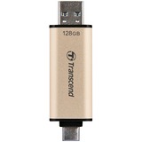 Transcend JetFlash 930C 128 GB, USB-Stick gold/schwarz, USB-A 3.2 Gen 1, USB-C 3.2 Gen 1