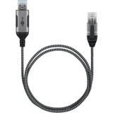 goobay Ethernet-Adapterkabel USB-A 3.2 Gen1 > RJ-45, Slim schwarz/grau, 3 Meter