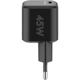 goobay USB-C Schnellladegerät Nano, PD, GaN, 45 Watt schwarz, 1x USB-C, Power Delivery 3.0