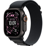 Apple Watch Ultra 3, Smartwatch schwarz, 49 mm, Alpine Loop schwarz S, Titangehäuse, Cellular