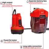 EINHELL Akku-Klarwasserpumpe GE-SP 18 Li - Solo, Tauch- / Druckpumpe rot/schwarz, ohne Akku und Ladegerät