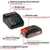EINHELL Power-X-Change Starter-Kit, 18Volt 2,5Ah, Set schwarz/rot, Akku + Ladegerät