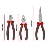 EINHELL Zangenset 3-tlg. 160 / 200 mm, Zangen-Set schwarz/rot, 160 / 200 mm