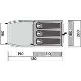 Easy Camp Tunnelzelt Marbella 300 Light Grey hellgrau/blau, mit Vorraum, Modell 2024