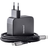 Intenso Power Adapter W140A3C GaN + C520C Kabel, Ladegerät schwarz, 140Watt