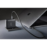 Intenso Power Adapter W140A3C GaN + C520C Kabel, Ladegerät schwarz, 140Watt