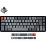 Keychron K6, Gaming-Tastatur schwarz/grau, DE-Layout, Gateron Blue, Aluminiumrahmen, RGB