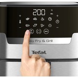 Tefal 2-in-1 Easy Fry & Grill Deluxe EY 505D, Heißluftfritteuse edelstahl/schwarz