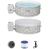 Bestway Whirlpool LAY-Z-SPA Vancouver AirJet Plus, mit App-Steuerung, Schwimmbad hellgrau, Ø 155cm x 60cm