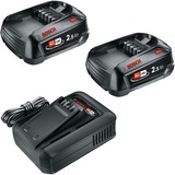 Bosch Akku-Starter Set 18V 2x 2,5Ah + Schnellladegerät AL 18V-44 schwarz, 2x Li-Ionen Akku 2,5Ah, POWER FOR ALL ALLIANCE