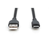 Digitus USB 2.0 Silikon-Anschlusskabel USB-A > USB-C schwarz, 2 Meter, PD, Laden mit bis zu 60 Watt
