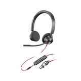 HP Poly Blackwire 3325 USB-C Stereo-Headset + 3,5 mm-Stecker + USB-C/A-Adapter schwarz