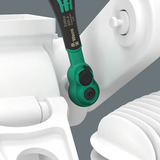 Wera 8100 SA 15 Zyklop Comfort Knarrensatz, 1/4", Werkzeug-Set schwarz/grün, 28-teilig, Comfort-Knarre mit Umschalthebel